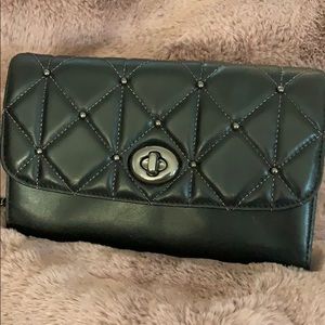 Authentic Black Leather Coach crossbody purse